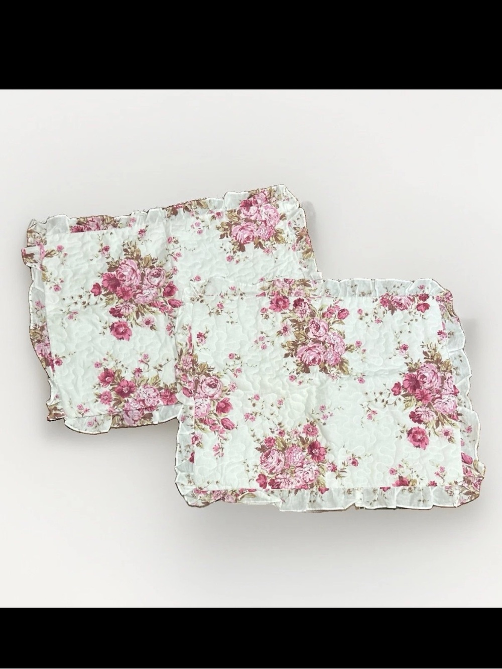 Shabby Chic Shams Rose Chintz Floral Standard Set Of 2 Cotton Cottagecore